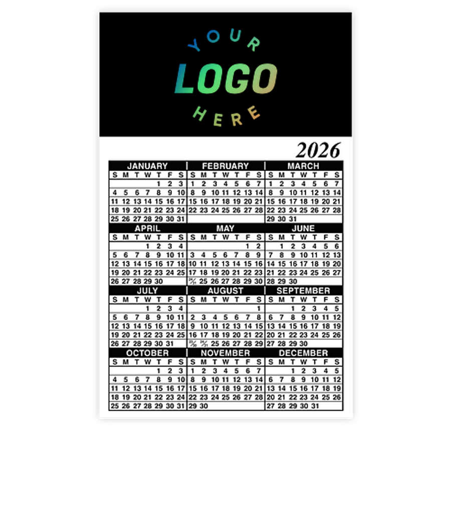 Full Color Calendar Magnet - .036" in Black