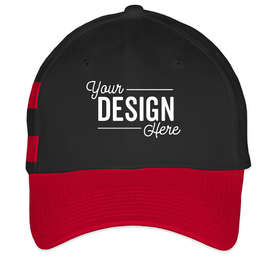 New Era Stretch Fit Striped Cotton Hat - Color: Black / Scarlet