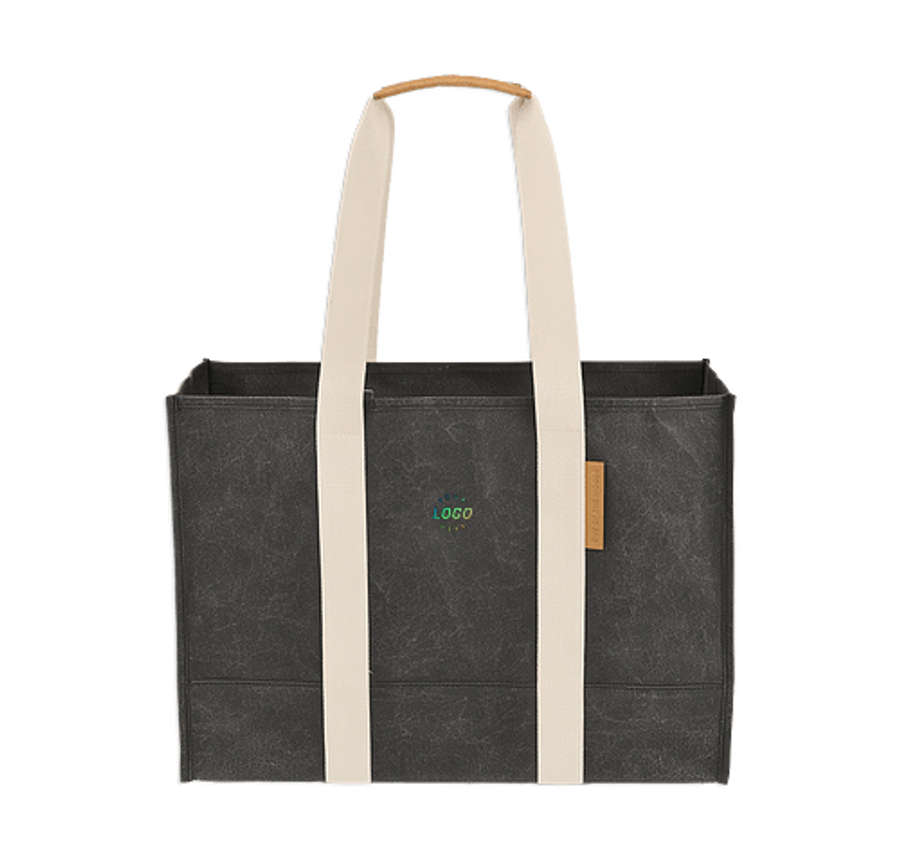 Full Color Out of The Woods Large Market Tote Bag in Ebony