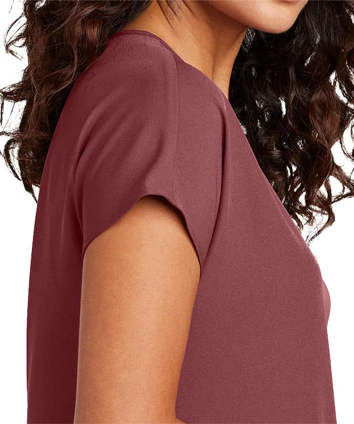 Mercer+Mettle Women's Stretch Crepe Crewneck Blouse