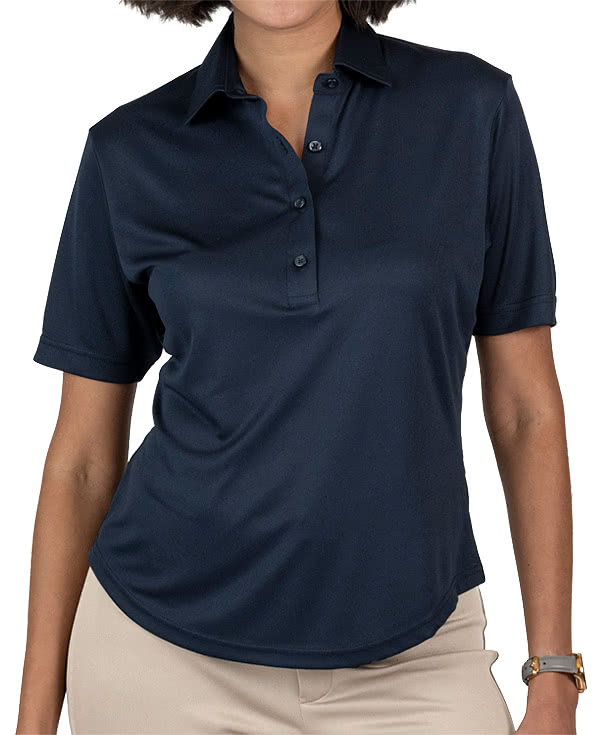Blue Generation Women's Bonded Dress Collar Performance Polo - Embroidered
