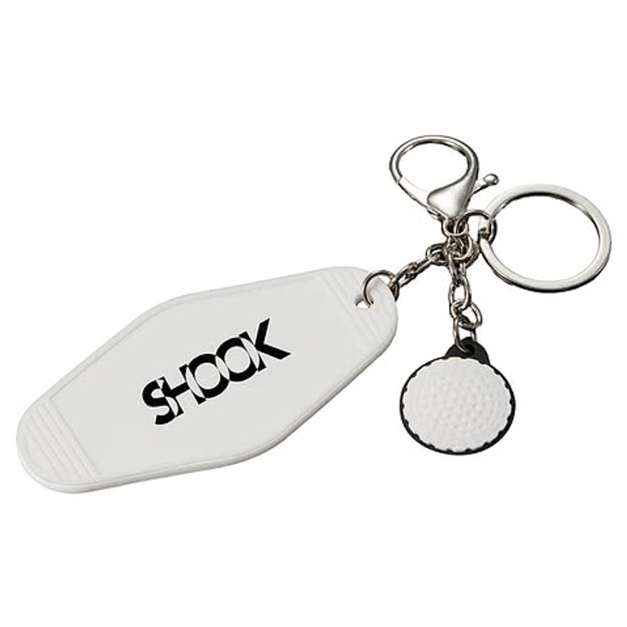 Golf Motel Keychain in White