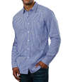 Blue Generation Untucked Gingham Long Sleeve Dress Shirt
