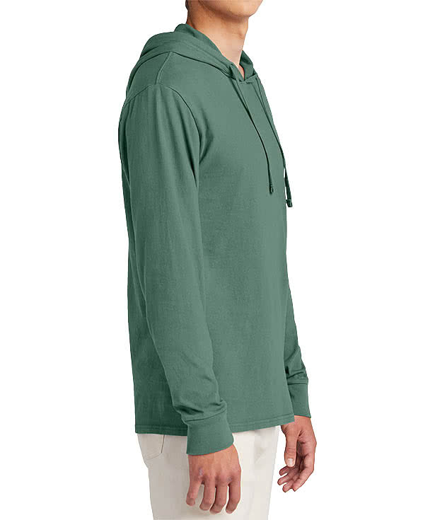 Port & Company Beach Wash Garment-Dyed Hooded Long Sleeve T-shirt