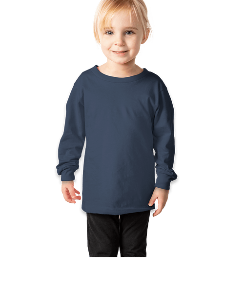 Bella + Canvas Toddler Jersey Long Sleeve T-shirt in Navy