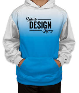 Badger Ombre Performance Pullover Hoodie - Color: Columbia Blue