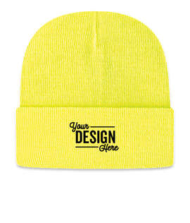 Cap America Knit Cuff Beanie - Color: Neon Yellow