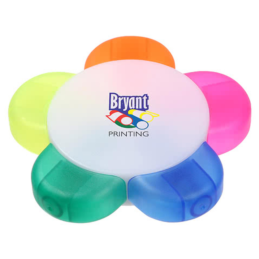 Fab Five Flower Multi-Color Highlighter in White