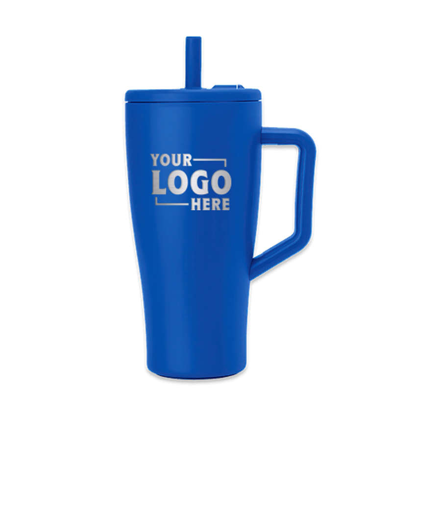 BruMate Laser Engraved 30 oz. Era Tumbler with Straw in Matte Blue
