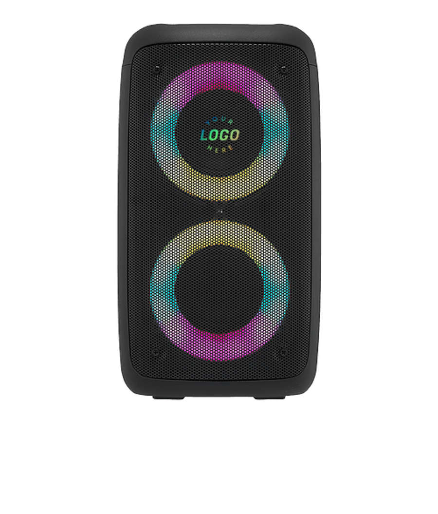 Wireless Speaker Tower with Phone Stand in BLACK