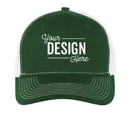 Port Authority Snapback Trucker Hat - Color: Dark Green / White