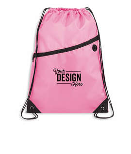 Robin Zipper Drawstring Bag - Color: Pink