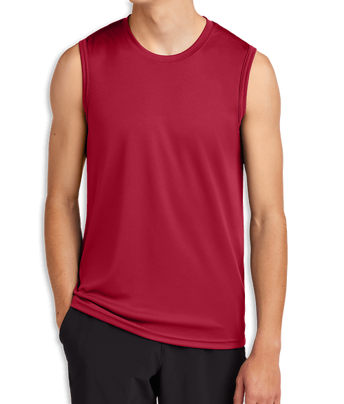Port & Company UPF 50 Sleeveless Performance Shirt in Red