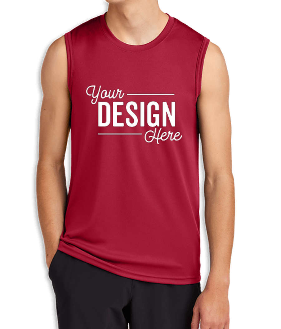 Port & Company UPF 50 Sleeveless Performance Shirt in Red