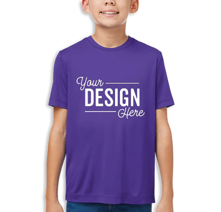 Core 365 Youth Capital UPF 50 Performance Shirt in Campus Purple