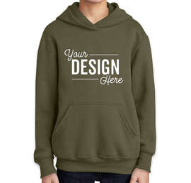 Port & Company Youth Core Pullover Hoodie - Color: Olive Drab Green