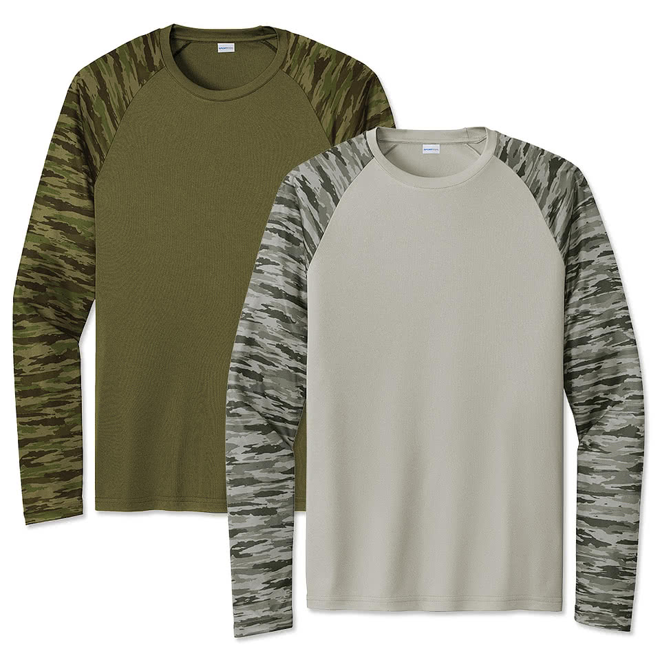 Sport-Tek Drift Camo Colorblock Long Sleeve Performance Shirt