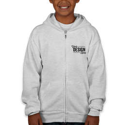 Hanes Youth EcoSmart 50/50 Zip Hoodie - Color: Ash