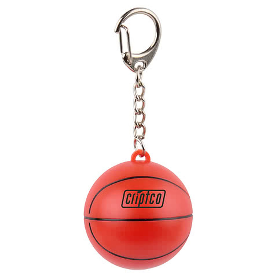 Basketball SPF 15 Lip Balm Keychain in Orange
