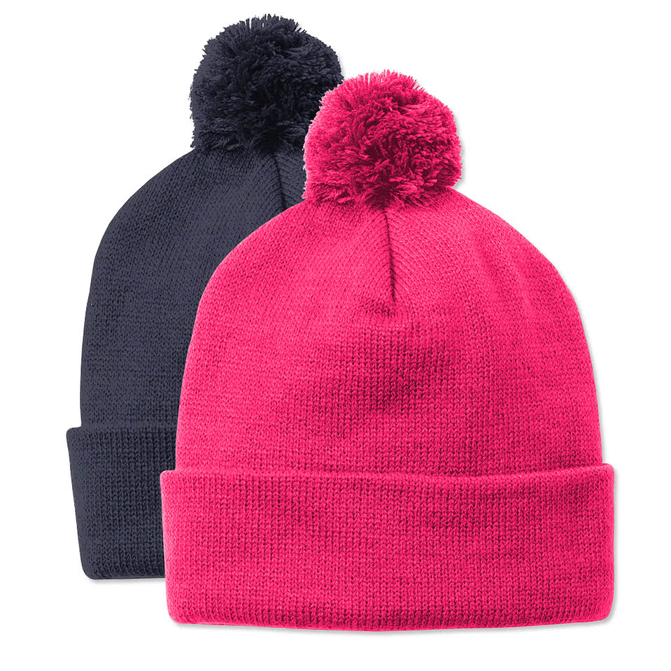 Sport-Tek Solid Pom Pom Beanie