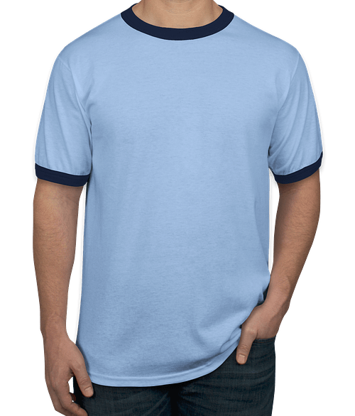 Augusta Ringer T-shirt in Light Blue / Navy