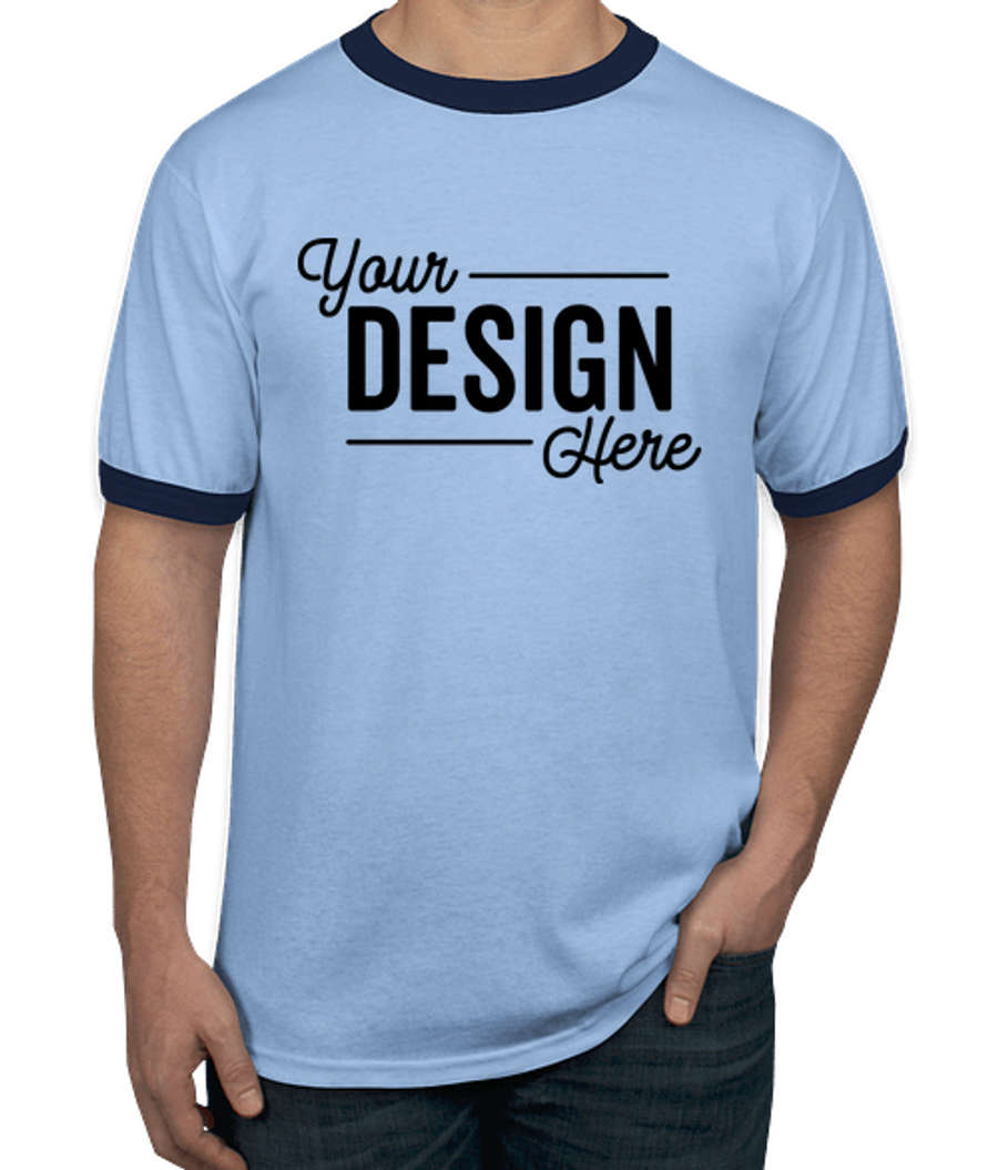 Augusta Ringer T-shirt in Light Blue / Navy