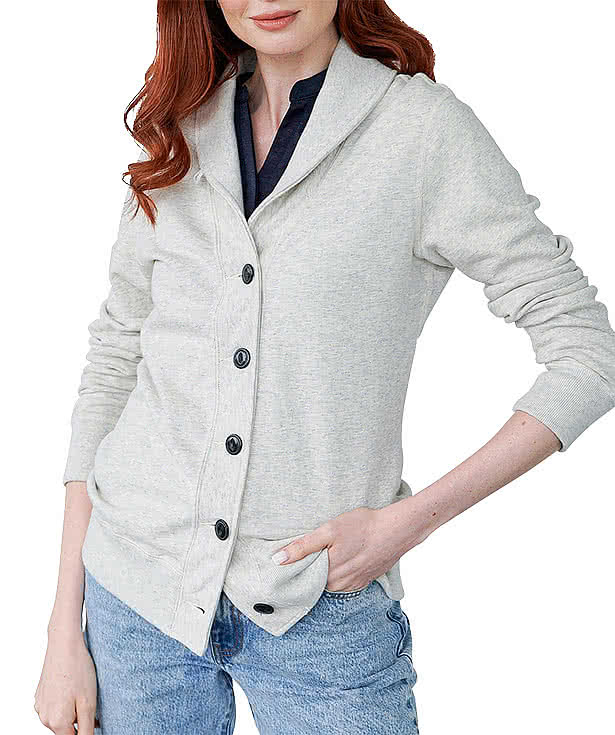 Redwood Classics Women's Lawren French Terry Button-Front Cardigan