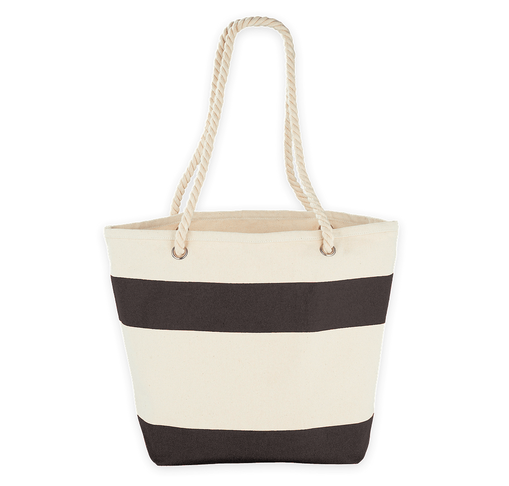 Large Nautical Stripe 100% Cotton Tote Bag-default