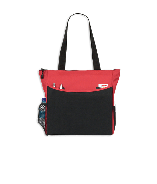Full Color Transport It Medium Zippered Tote Bag in Red