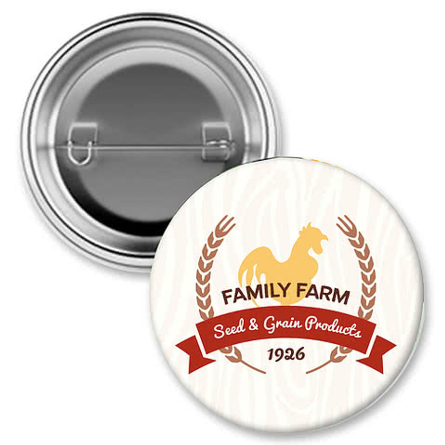 2" Full Color Pin Back Button in SILVER