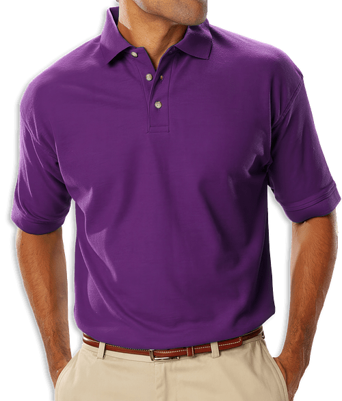 Blue Generation Scotchgard Treated Pique Polo - Printed in Purple