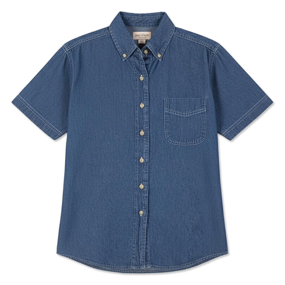 Blue Generation Women's Pocket Short Sleeve Denim Shirt