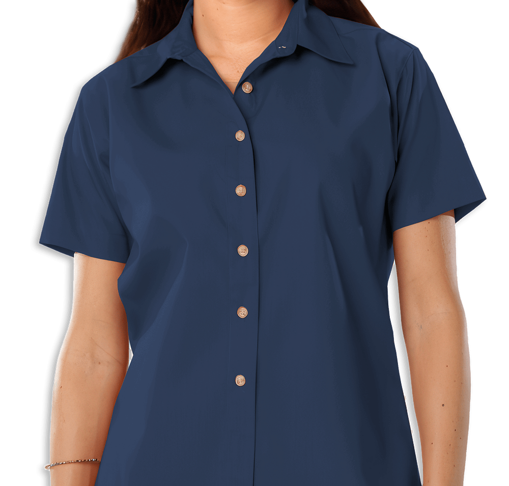 Blue Generation Women's Scotchgard Short Sleeve Dress Shirt - Embroidered-default