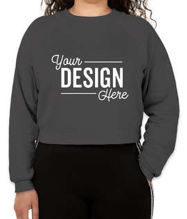 Bella + Canvas Women's Cropped Crewneck Sweatshirt - Color: Dark Grey