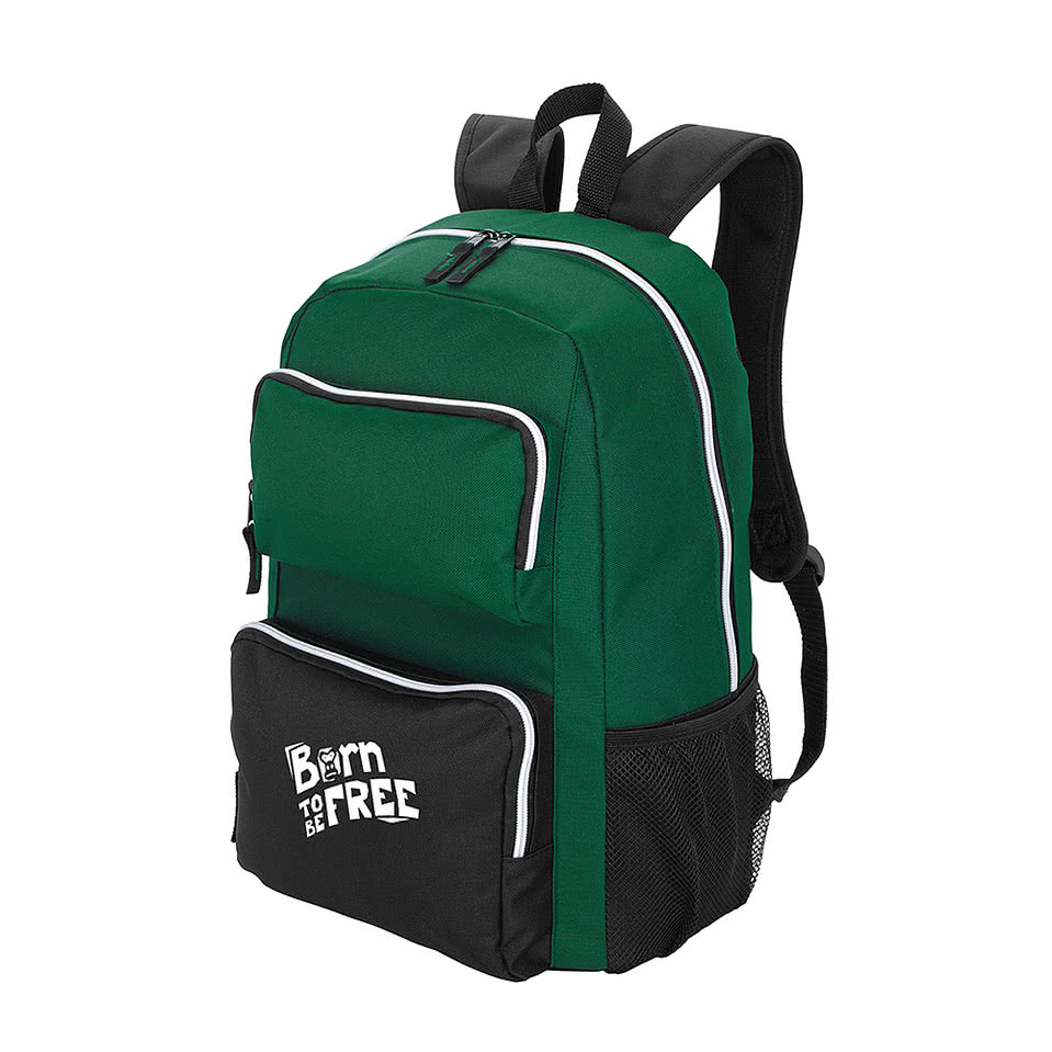 Full Color Recycled Double-Pocket Computer Backpack