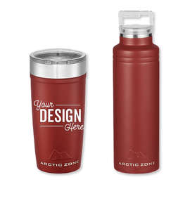 20 oz. Arctic Zone Copper Vacuum Insulated Drinkware Gift Set - Color: Brick Red