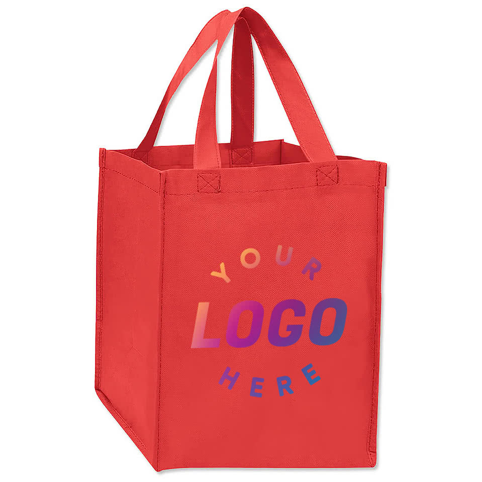 Medium Gusseted Non-Woven Grocery Tote Bag