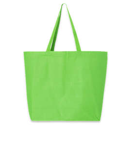 Jumbo Gusseted Cotton Canvas Tote Bag - Color: Lime