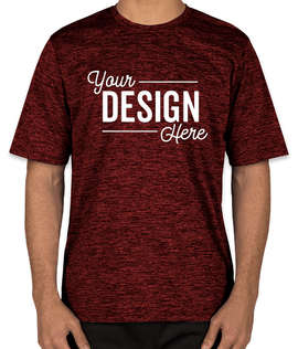 Sport-Tek Electric Heather Performance Shirt - Color: Deep Red / Black Electric