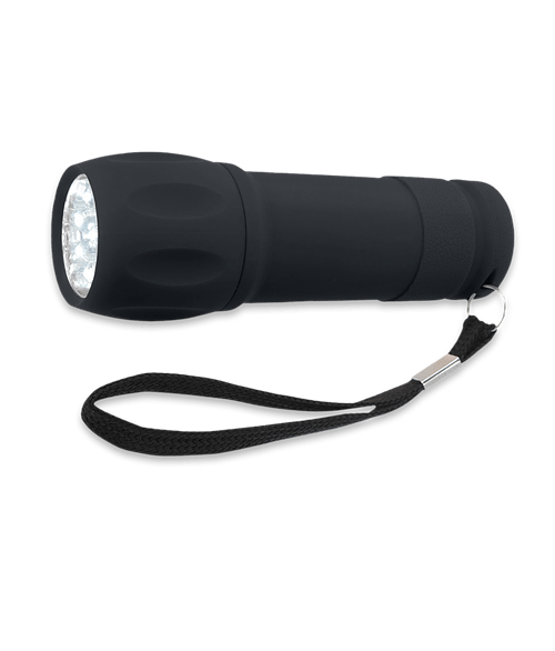 Rubberized LED Flashlight in Black
