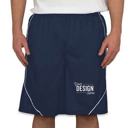 Sport-Tek Micro-Mesh Reversible Contrast Shorts - Color: True Navy / White
