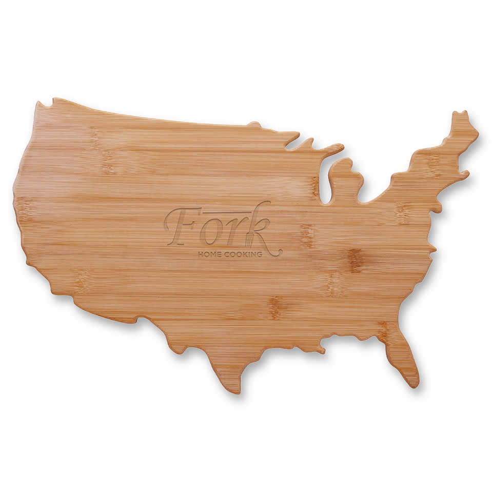 USA Shape Bamboo Cutting Board