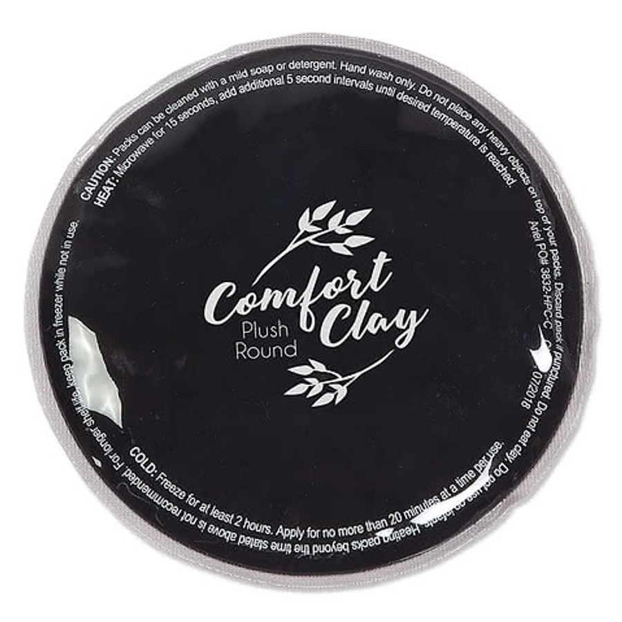 ComfortClay Plush Round Hot/Cold Pack in Black