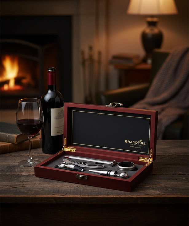 Laser Engraved Vinson 5 Piece Wine Accessory Set