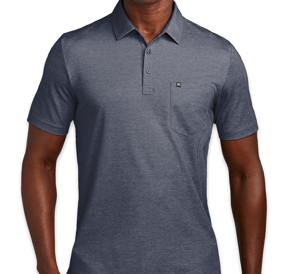 TravisMathew Oceanside Heather Performance Pocket Polo - Printed-default