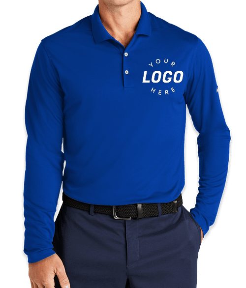 tangram 　LOGO LONG SLEEVE POLO SHIRTS Custom Long Sleeve Polo Shirts - Design Your Own at