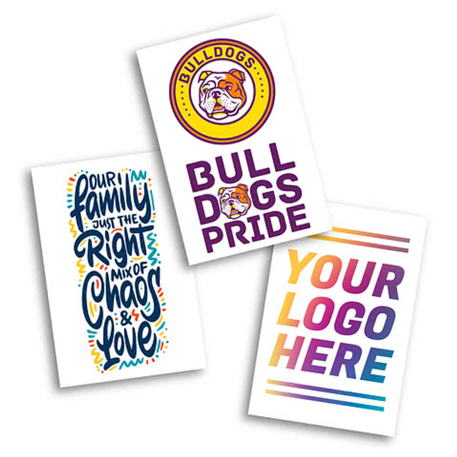 Full Color 4" x 6" Classic Custom Temporary Tattoo (Set of 200) in Clear