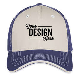 Sportsman Tri-Color Contrast Stitched Hat - Color: Grey / Royal
