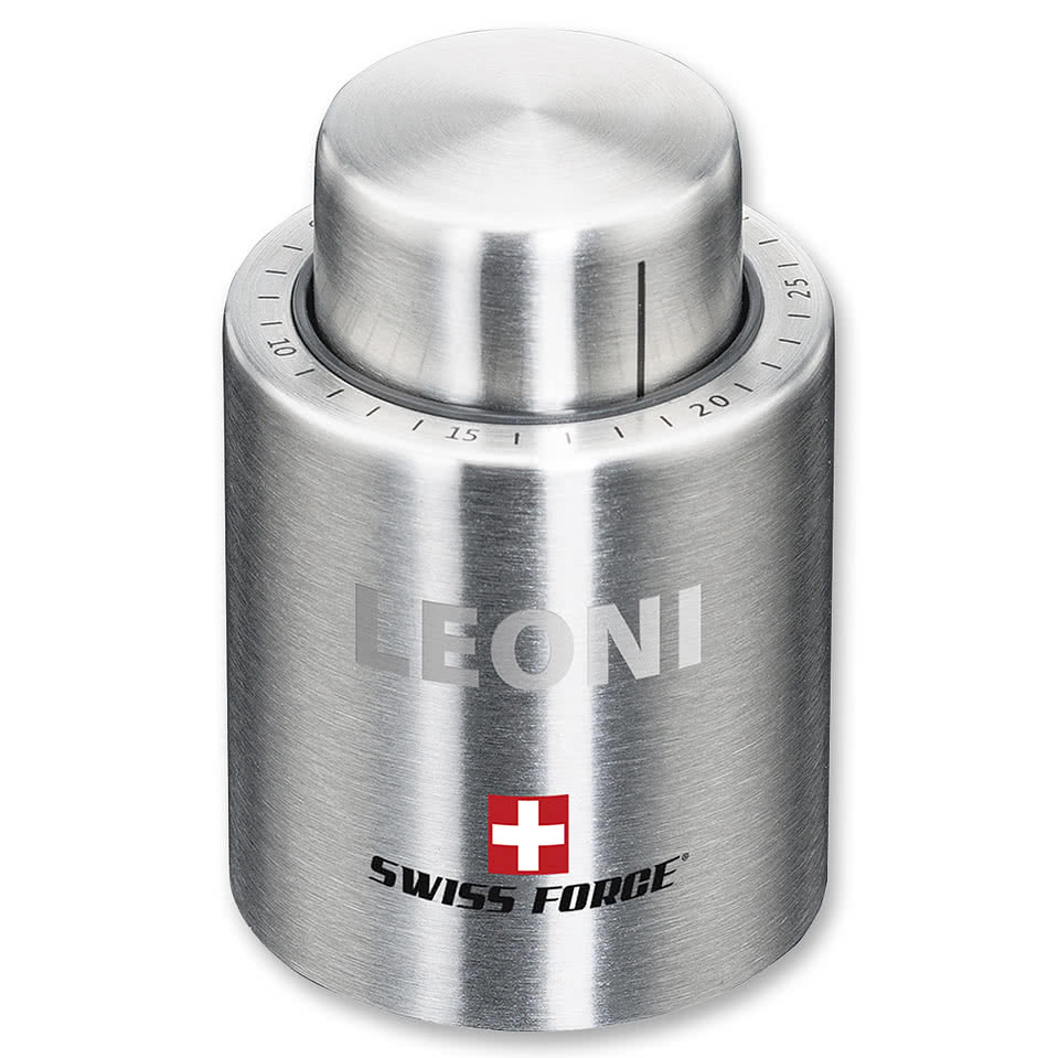 Laser Engraved Swiss Force Stainless Steel Wine Stopper