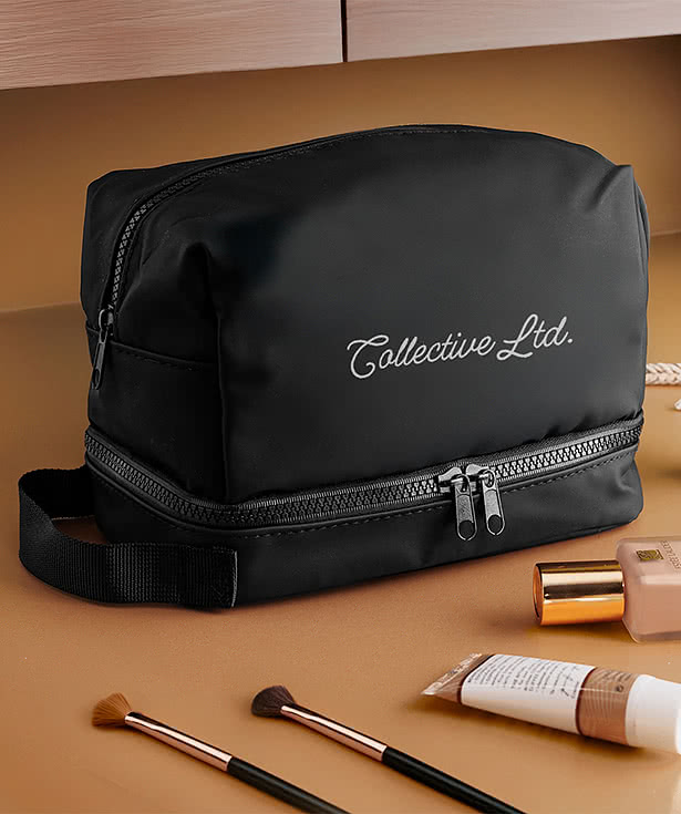 Full Color Hudson Recycled Leatherette Cosmetic Bag